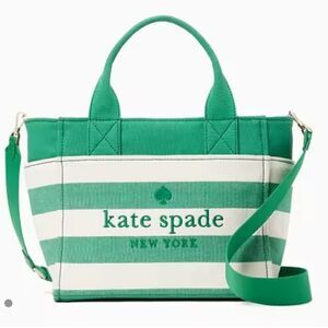 Kate Spade Jett Beach Time Stripe Small Tote in Green Bean